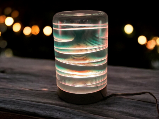 Diffusers For Essential Oils 3D Glass Art -Stripes- Oil Diffuser with Alternating Colors Bedroom Decor Gift for Her
