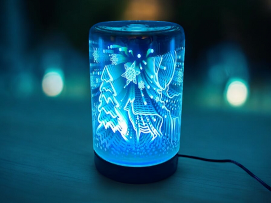 Diffusers For Essential Oils 3D Glass Art -Winter- Oil Diffuser with Alternating Colors Bedroom Decor Gift for Her