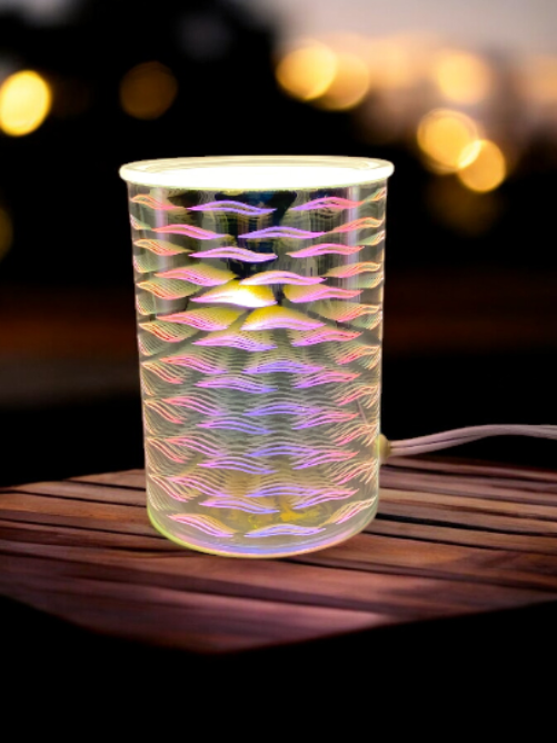 Electric Glass Tart Warmer with 3D Art-Waves Bedroom Decor Bathroom Decor Gift for Her - tart warmer