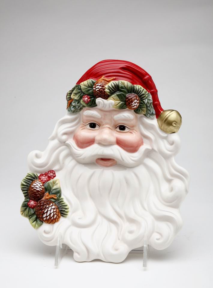 Evergreen Holiday Santa Plate Home Décor Gift for Her Gift for Mom Kitchen Décor Christmas Décor - Plates