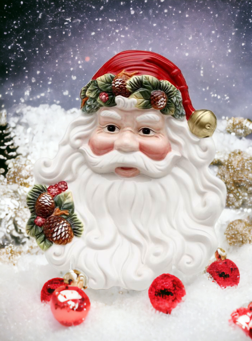 Evergreen Holiday Santa Plate Home Décor Gift for Her Gift for Mom Kitchen Décor Christmas Décor - Plates