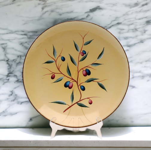 Glass Plate with Hand Painted Olives Home Décor Gift for Her Gift for Mom Kitchen Décor - Plates