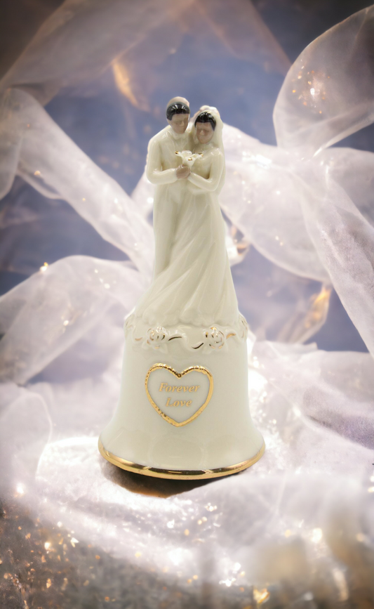 Hand Crafted Ceramic African American Wedding Couple Bell Wedding Décor Wedding Gift Wedding Favor Anniversary Décor
