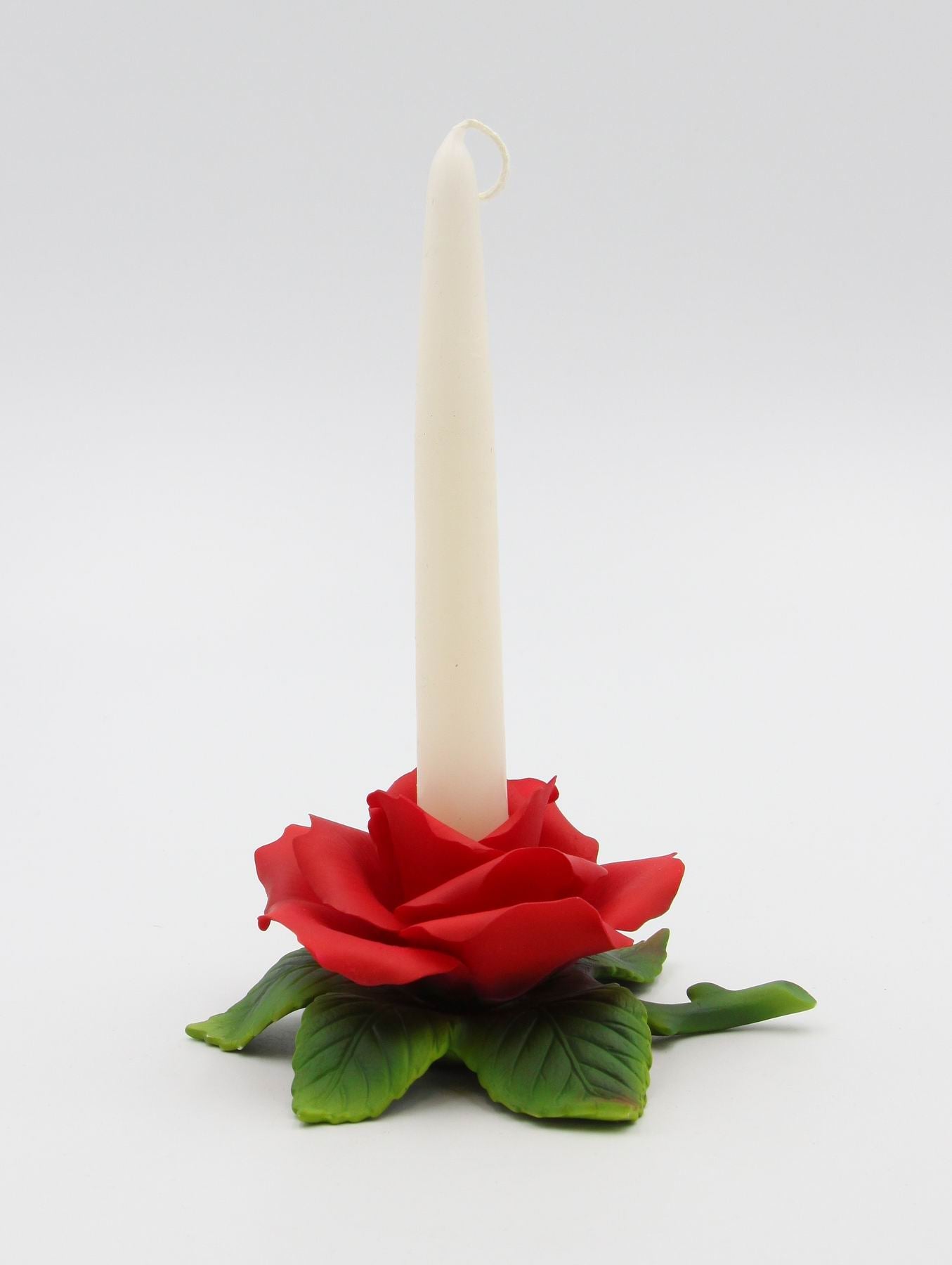 Hand Crafted Ceramic Red Rose Candle Holder-Candle NOT Included Valentines Day Decor Wedding Décor or Gift Anniversary