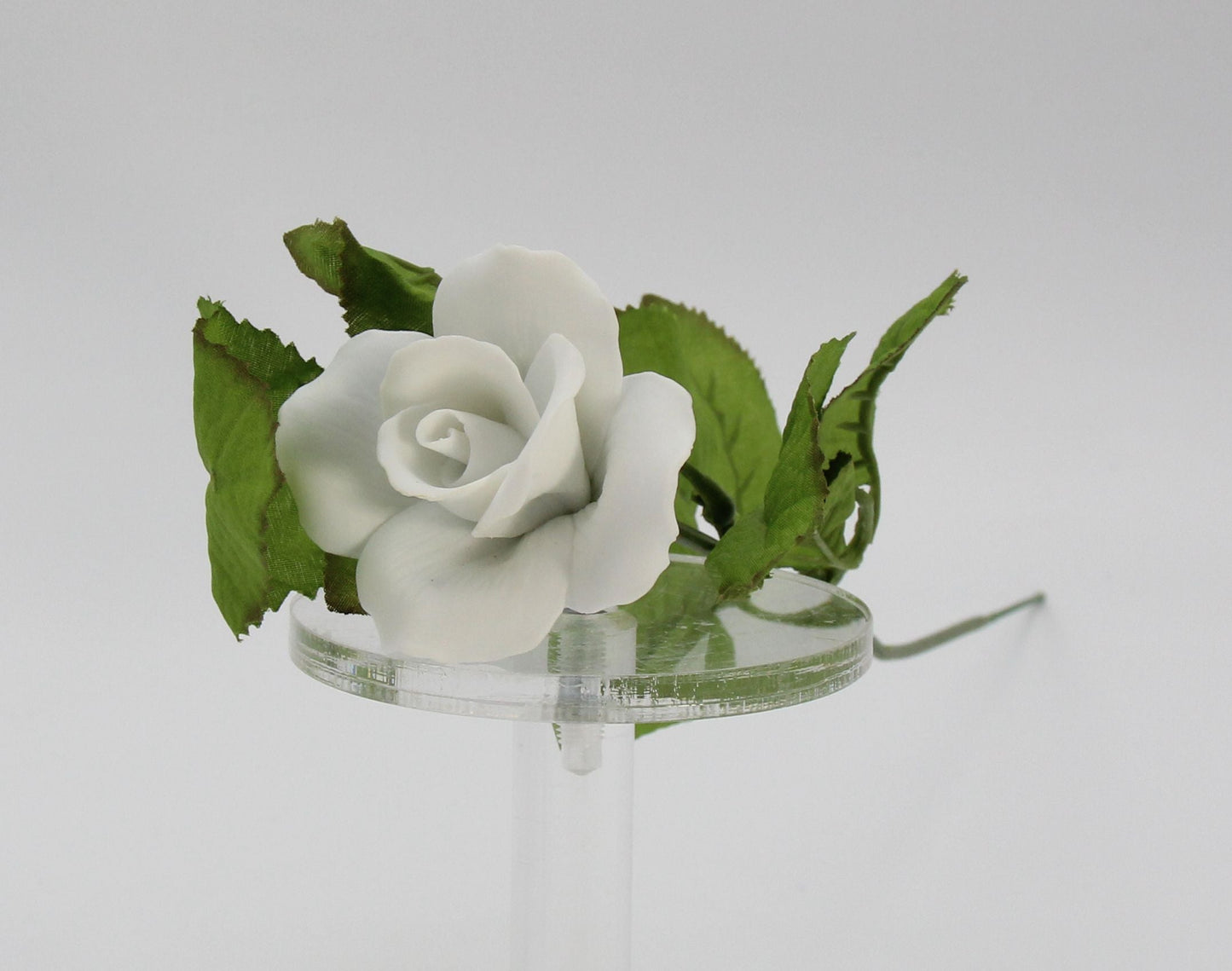 Hand Crafted Ceramic White Rose Flower-Vase NOT Included Valentines Day Decor Wedding Décor or Gift Anniversary Décor
