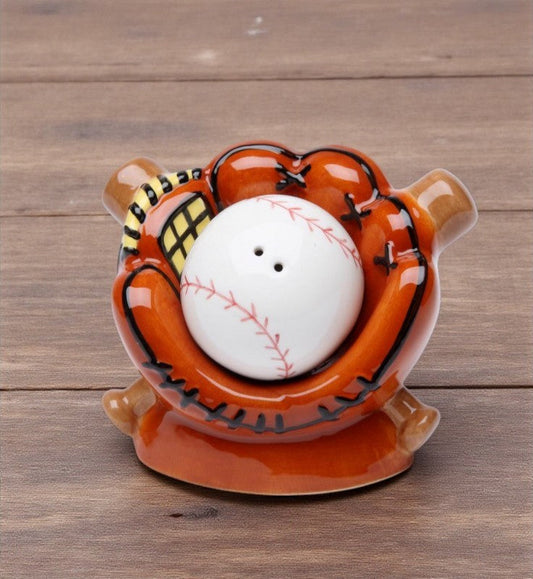 Hand Painted Ceramic Baseball Salt & Pepper Shakers Home Décor Gift for Him Gift for Dad Kitchen Décor Game Room Decor