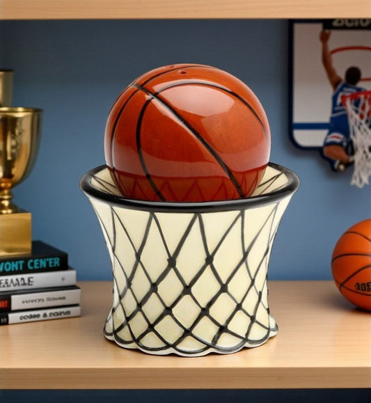 Hand Painted Ceramic Basketball Salt & Pepper Shakers Home Décor Gift for Him Gift for Dad Kitchen Décor Game Room