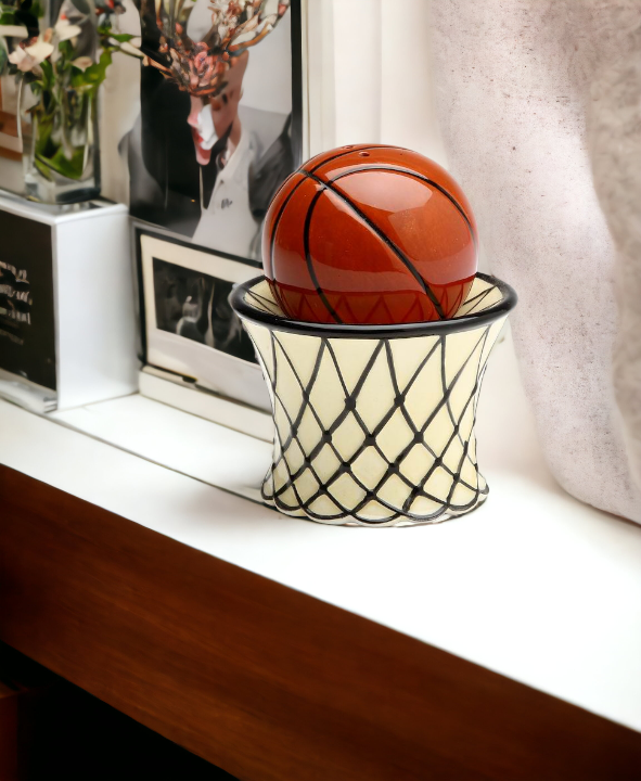 Hand Painted Ceramic Basketball Salt & Pepper Shakers Home Décor Gift for Him Gift for Dad Kitchen Décor Game Room