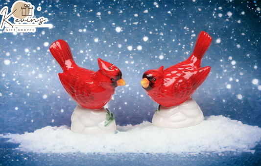 Hand Painted Ceramic Cardinal Bird Salt & Pepper Shakers Home Décor Gift for Her Gift for Mom Kitchen Décor Birdwatcher