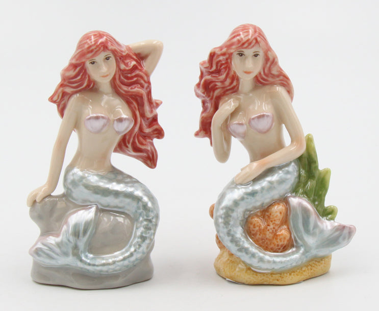 Hand Painted Ceramic Mermaid Salt And Pepper Shakers Home Décor Gift for Her Gift for Mom Kitchen Décor - Salt & Pepper