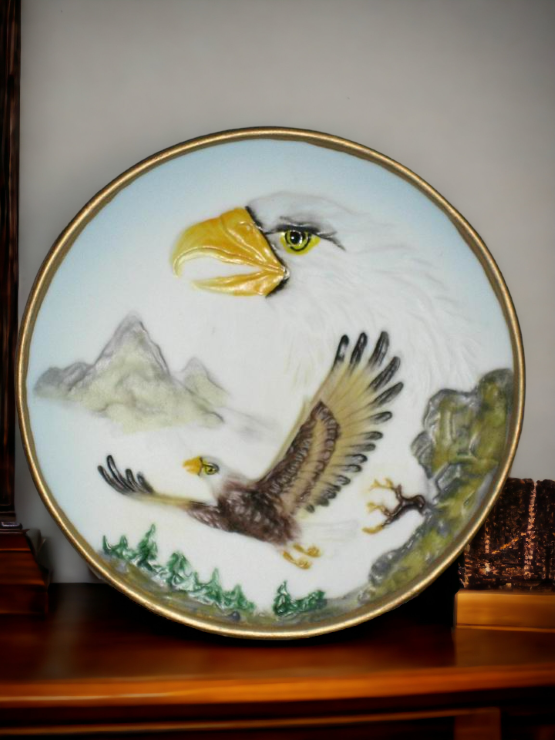 Hand Painted Ceramic Plug-In Nightlight Home Décor Patriot Gift Gift for Mom Dad Independence Day Décor July 4th