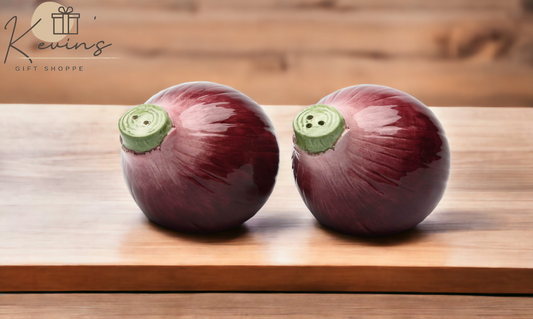 Hand Painted Ceramic Purple Onion Salt & Pepper Shakers Home Décor Gift for Her Gift for Mom Kitchen Décor Farmhouse