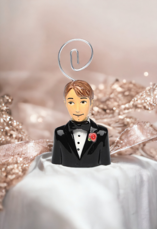Hand Painted Ceramic Wedding Groom Card Holder Bachelor Party (Set Of 6) Wedding Decor