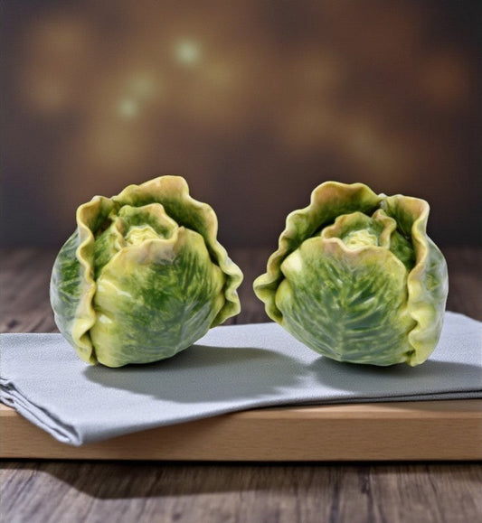 Handcrafted Ceramic Cabbage Salt and Pepper Shakers Home Décor Gift for Her Gift for Mom Kitchen Décor Farmhouse Décor