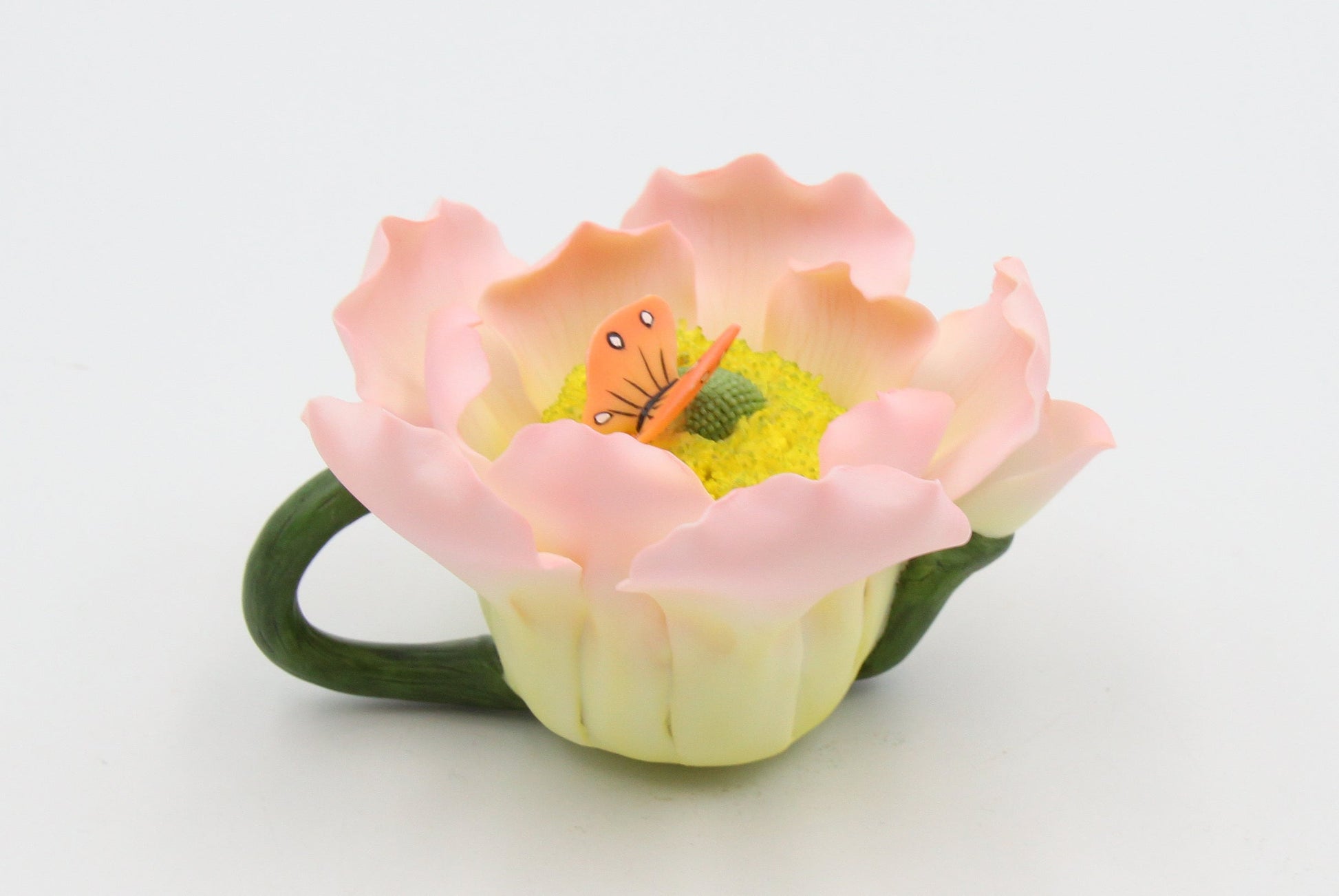 Mini Ceramic Wild Rose with Butterfly Teapot Figurine Gift for Her Gift for Mom Kitchen Décor Tea Party Décor Café