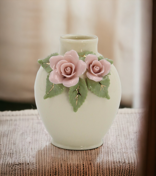 Mini Size Ceramic Rose Flowers Vase Home Décor Gift for Her Gift for Mom Spring Decor