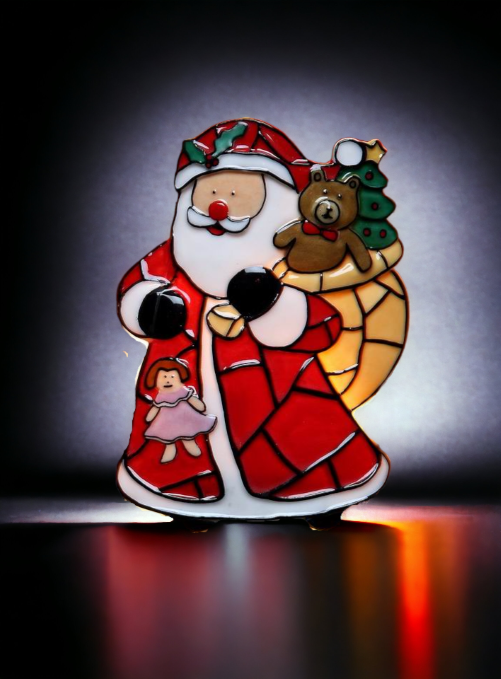 Mosaic Plug In Night Light - Santa With Gifts Home Décor Gift for Her Gift for Mom Kitchen Décor Christmas Décor