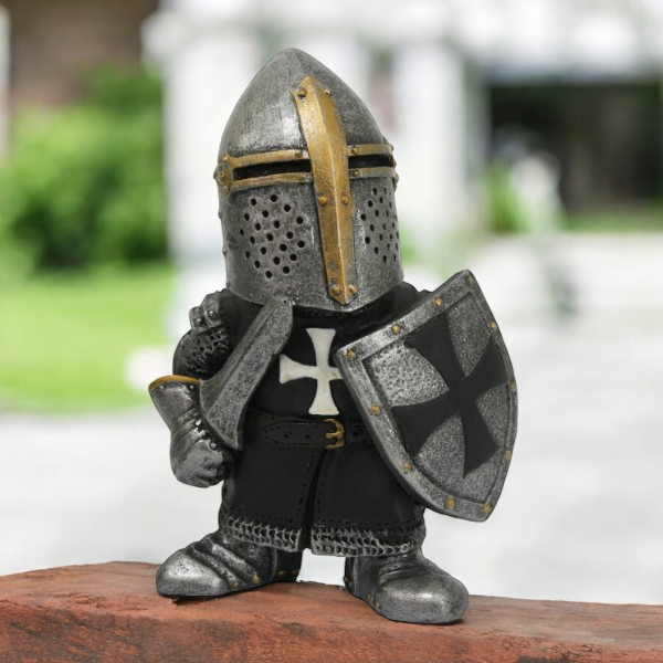 Polyresin Medieval Knight with Sword and Shield Figurine Medieval Decor Gift for Him Boardgame Piece Decor - Figurine