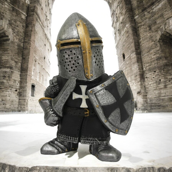 Polyresin Medieval Knight with Sword and Shield Figurine Medieval Decor Gift for Him Boardgame Piece Decor - Figurine