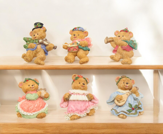 Polyresin Teddy Bear Magnets - Set of 6 Vintage Decor Teddy Bear Collector Gift for Mom - magnets