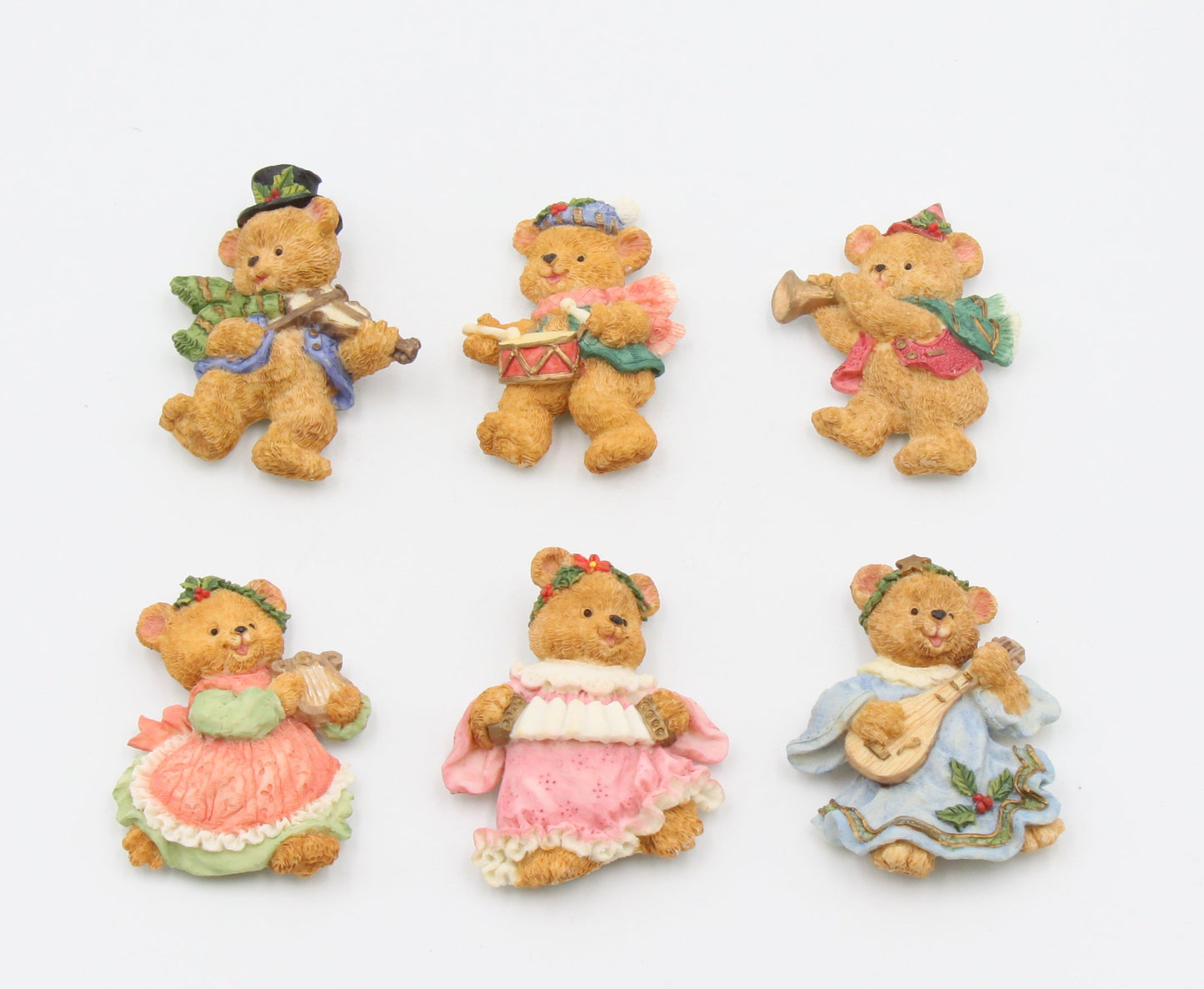 Polyresin Teddy Bear Magnets - Set of 6 Vintage Decor Teddy Bear Collector Gift for Mom - magnets