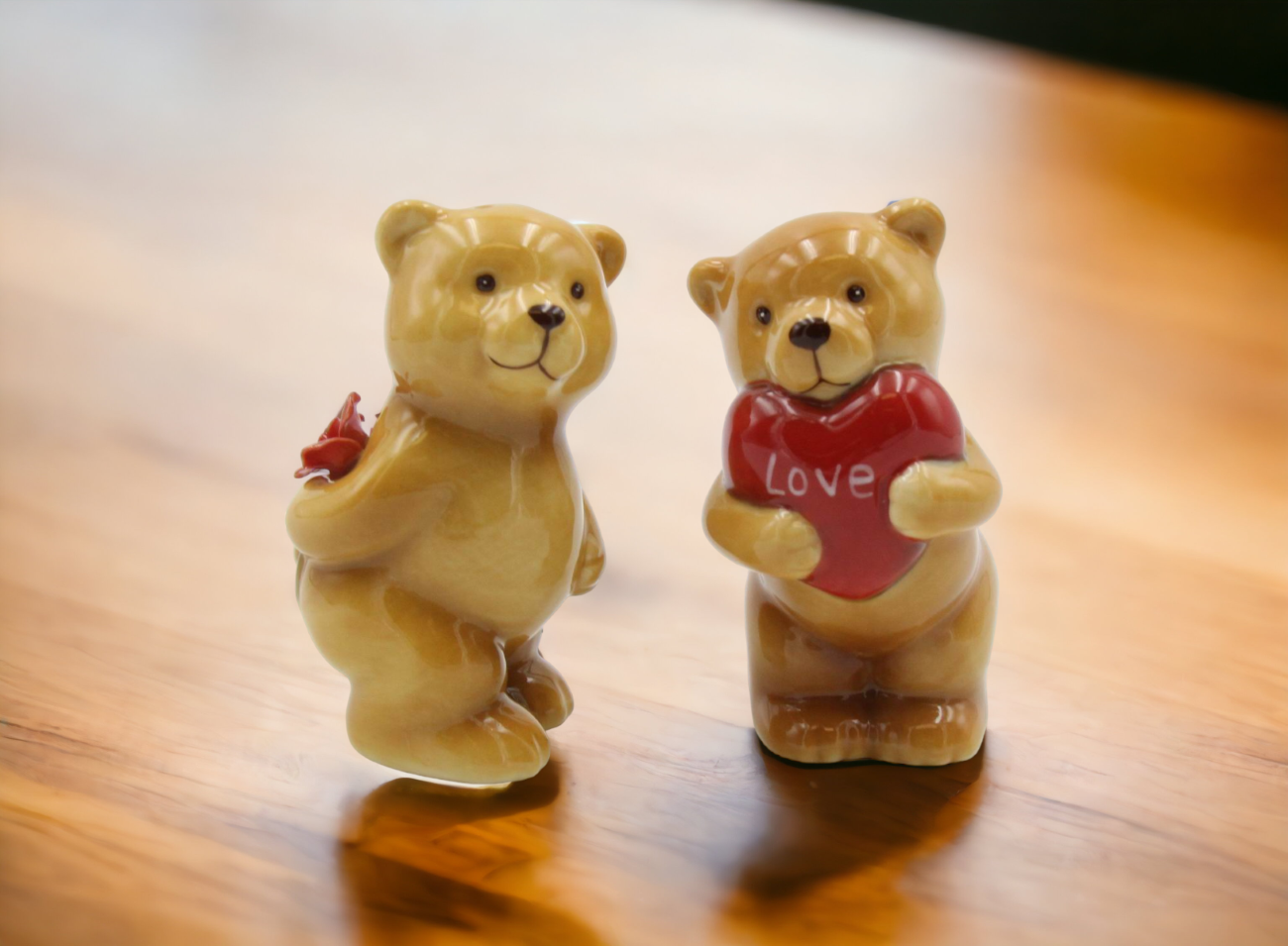 Porcelain Teddy Bear Salt & Pepper Shakers Home Décor Gift for Her Gift for Mom Kitchen Décor Valentine’s Day Décor