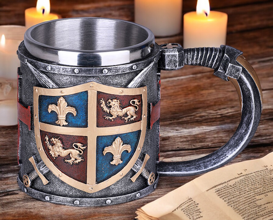 Resin and Stainless Steel Medieval Mug Gift for Him Beer Mug Medieval Decor - Mugs
