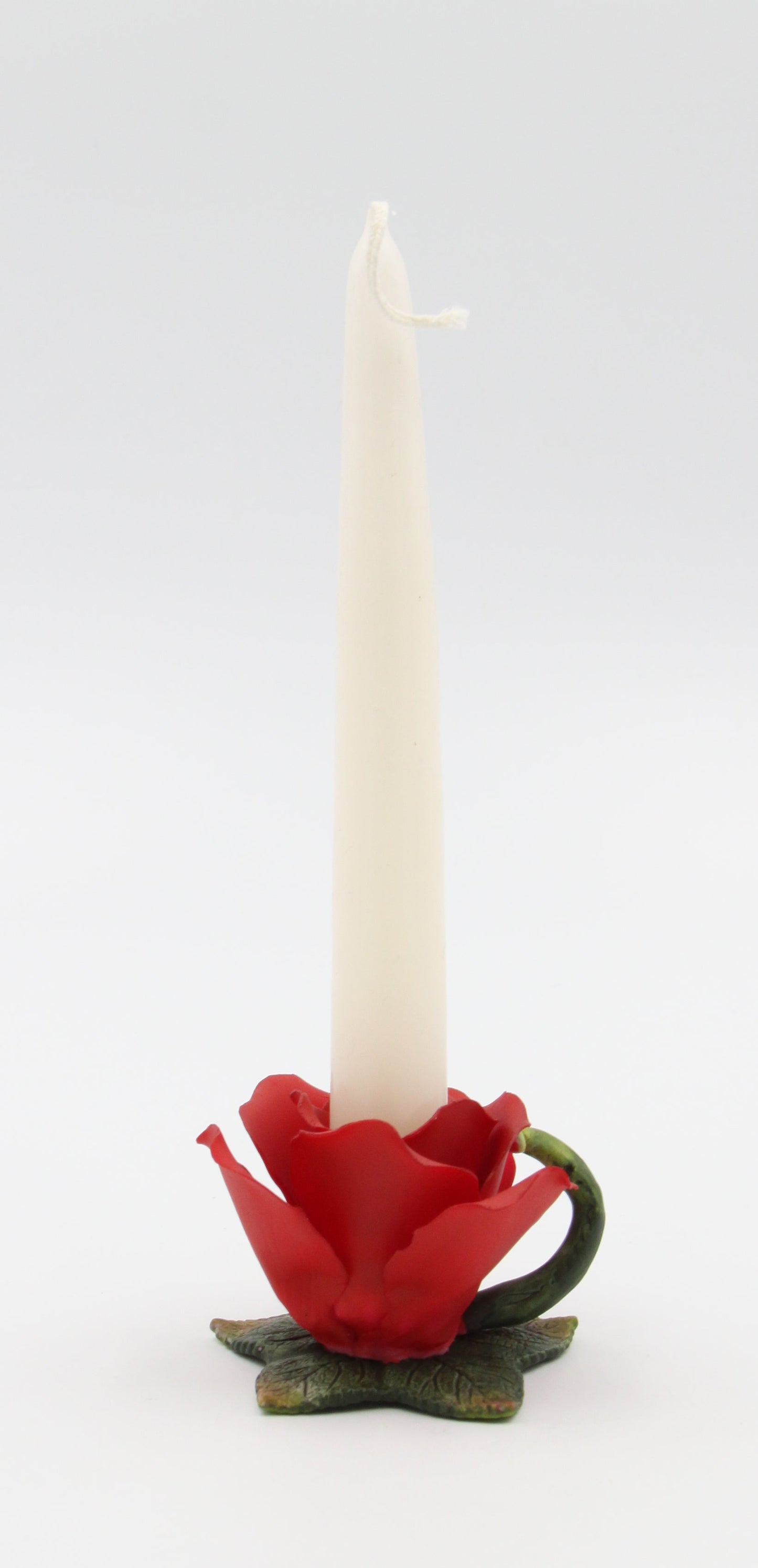 Set of 4 Ceramic Red Rose Flower Candle Holders Home Décor Gift for Her Gift for Mom Nature Lover Gift Vintage Decor