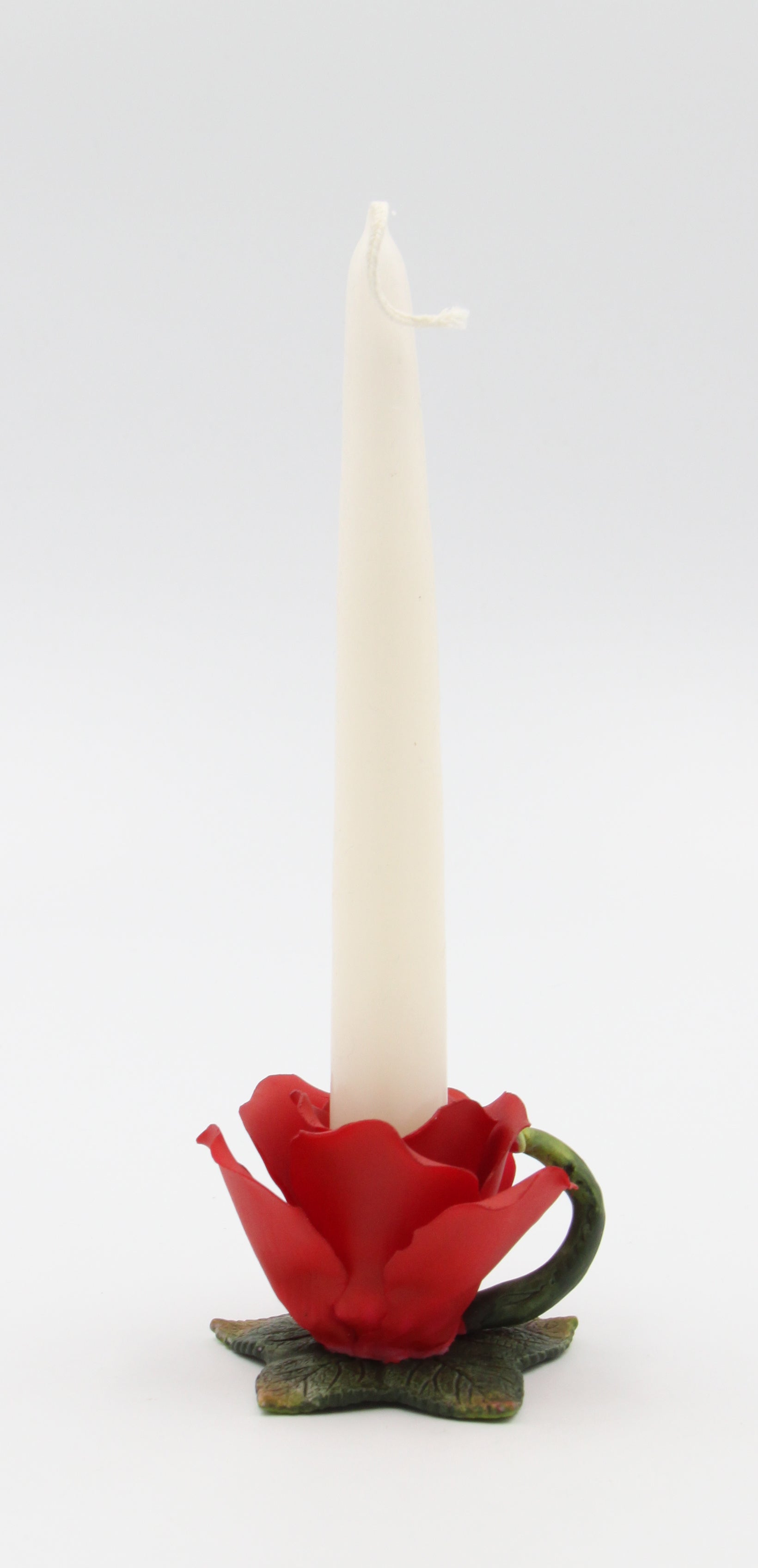 Set of 4 Ceramic Red Rose Flower Candle Holders Home Décor Gift for Her Gift for Mom Nature Lover Gift Vintage Decor
