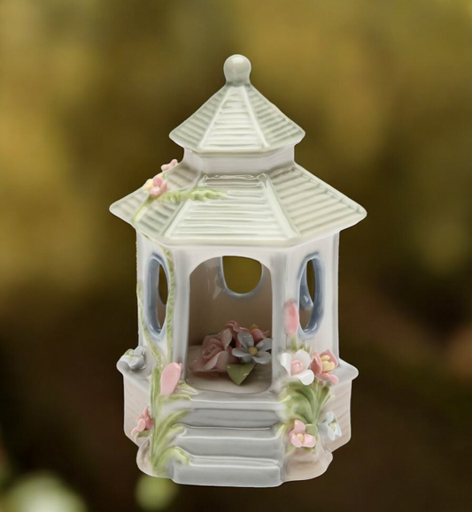Small Gazebo with Flower Figurine Home Decor Gift for Her - Figurine