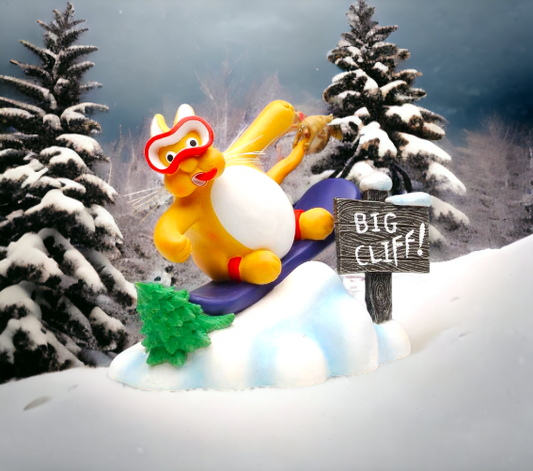 Snowboarding Cat Figurine Home Décor Gift for Kid Kids’ Room Decor Cat Lovers Gift Pet Loss Gift - Figurine
