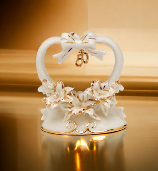 True Love Lasts a Lifetime: 50th Anniversary Orchid Flowers Cake Topper with Gold Accents Anniversary Décor Anniversary