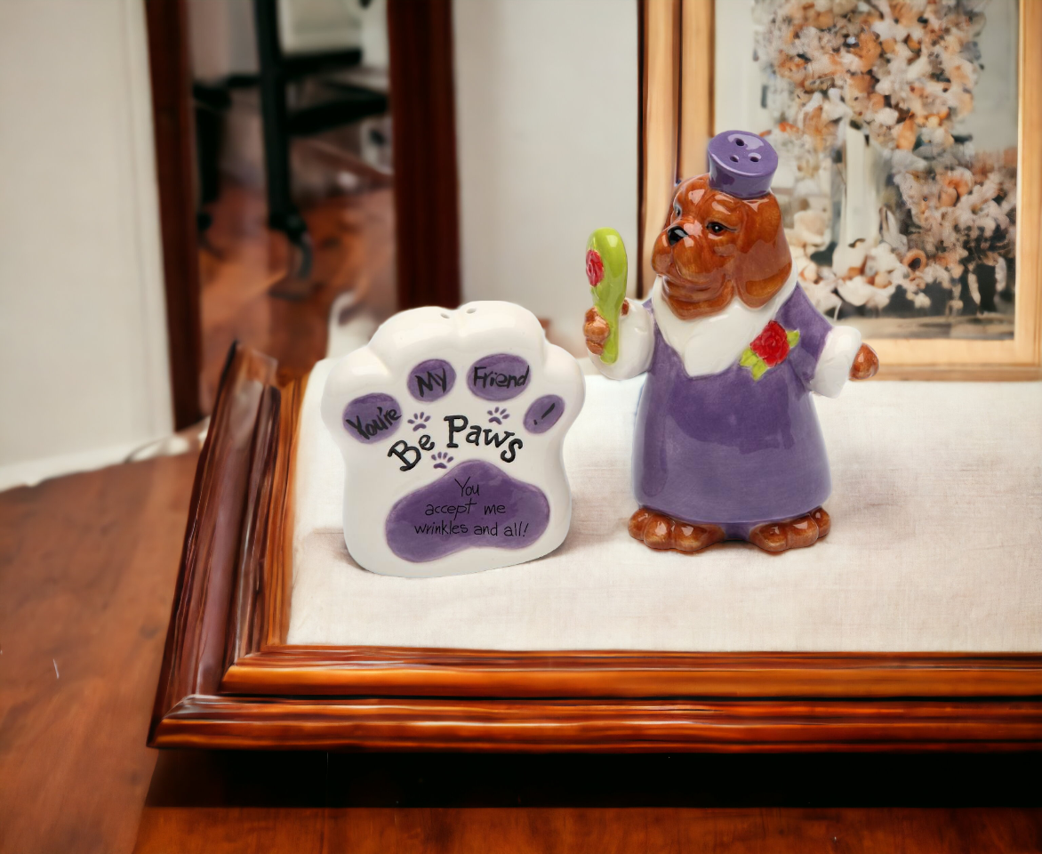 You Accept Me Wrinkles And All Ceramic Dog Salt & Pepper Shakers Gift for Her Him Kitchen Décor Dog Lover Gift Pet Loss