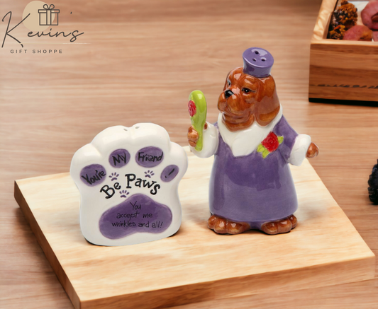 You Accept Me Wrinkles And All Ceramic Dog Salt & Pepper Shakers Gift for Her Him Kitchen Décor Dog Lover Gift Pet Loss