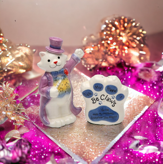 You Can Make Problems Disappear Ceramic Cat Salt & Pepper Gift for Her Gift for Mom Kitchen Décor Cat Lovers Gift Pet