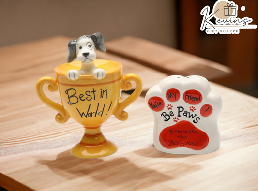 You’re The Best In The World Dog Ceramic Salt & Pepper Home Décor Gift for Her Mom Kitchen Décor Dog Lover Gift Pet
