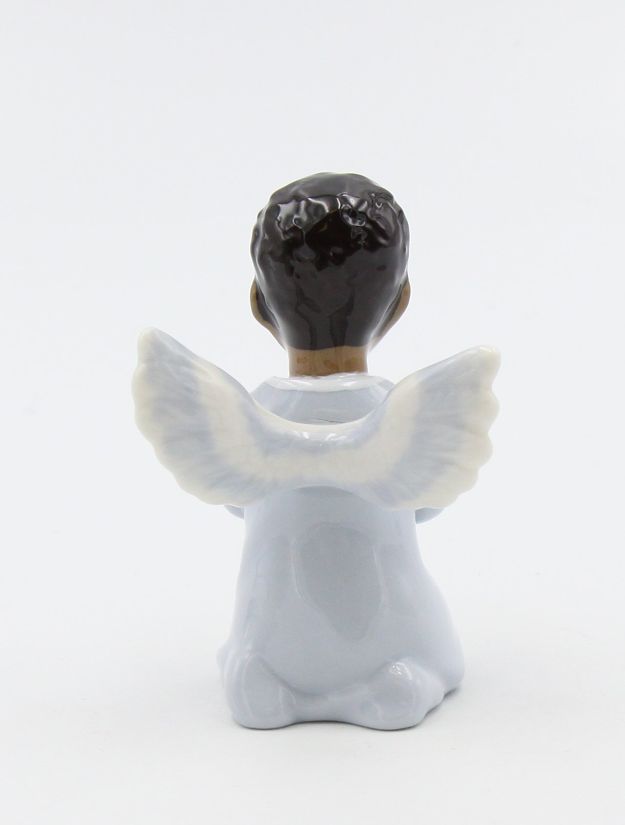 Ceramic African American Praying Angel Boy Figurine, Home Décor, Religious Décor, Religious Gift, Church Décor, Baptism Gift