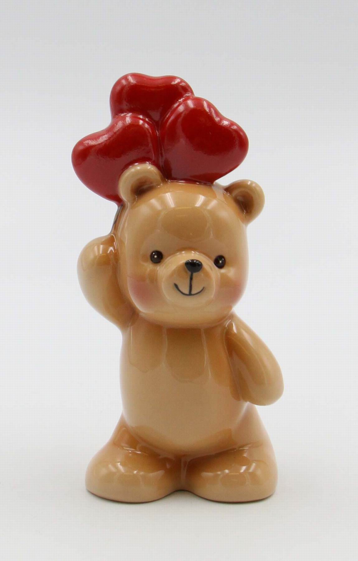 Teddy Bear With Heart Balloons Vase - kevinsgiftshoppe