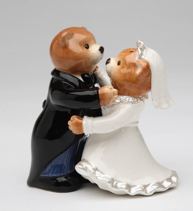 Teddy Bear Bride & Groom Salt & Pepper - kevinsgiftshoppe