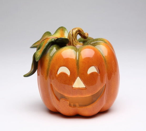 Halloween Decor Jack-o-Lantern Pumpkin Tealight Candle Holder (CANDLE NOT INCLUDED) - kevinsgiftshoppe