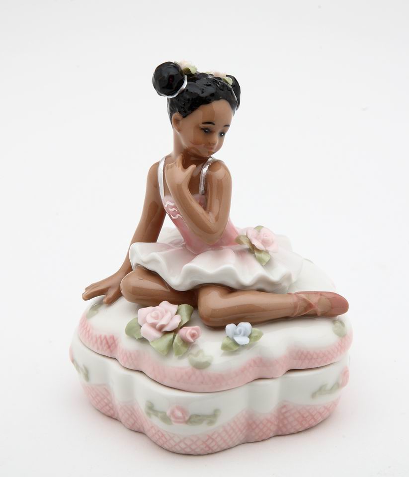 African American Pink Box Ballerina - kevinsgiftshoppe