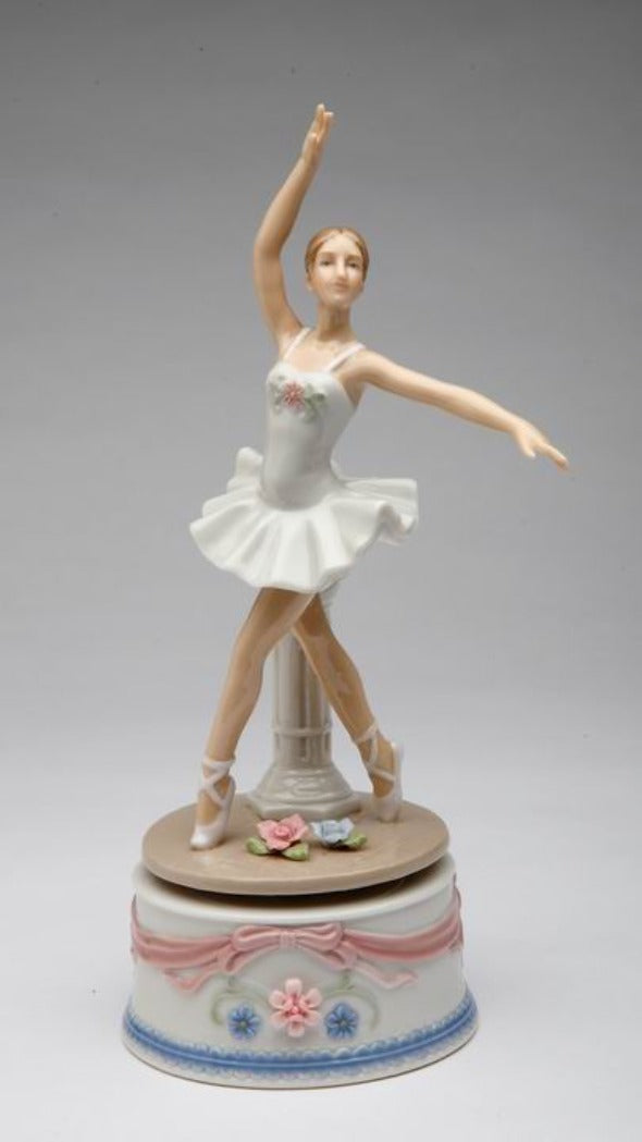 Ballerina In White Dress Musical - kevinsgiftshoppe