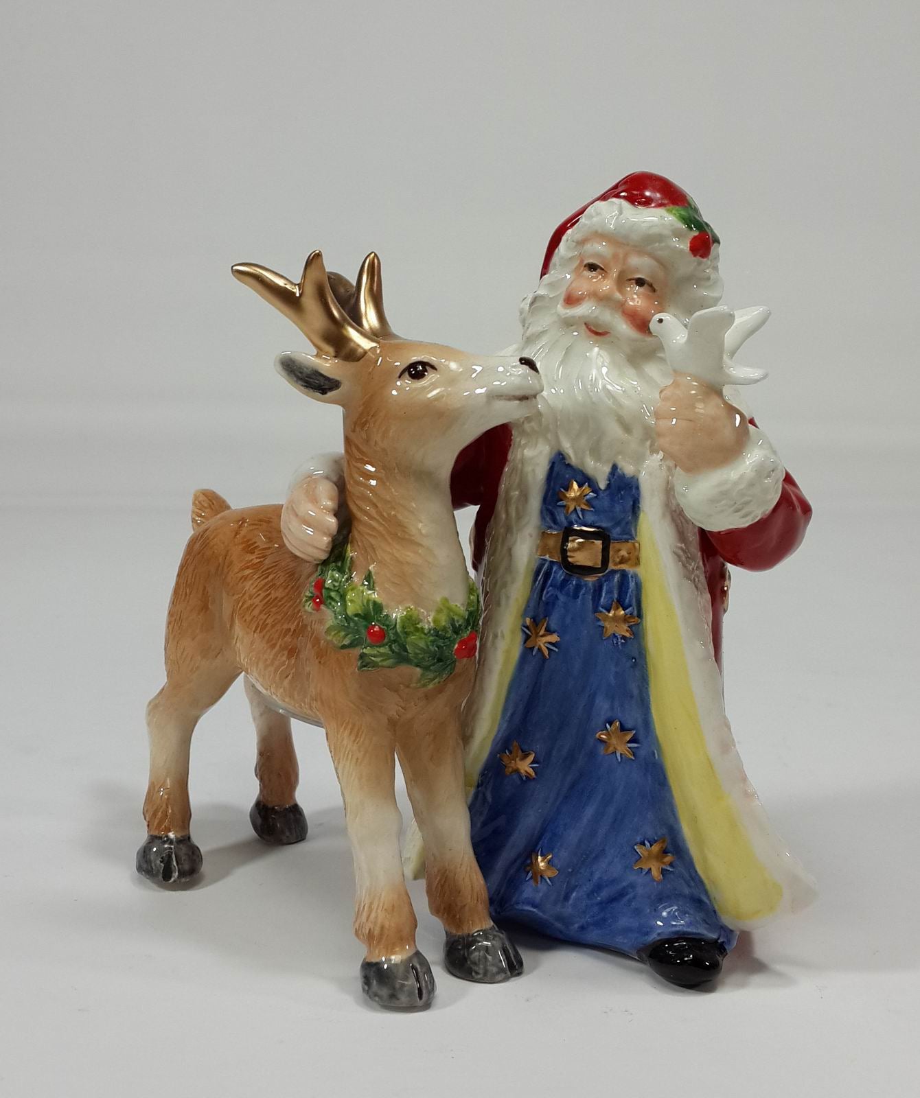 Ceramic Christmas Fantasia Santa And Deer Salt & Pepper, Home Décor, Gift for Her, Gift for Mom, Kitchen Décor, Christmas Décor