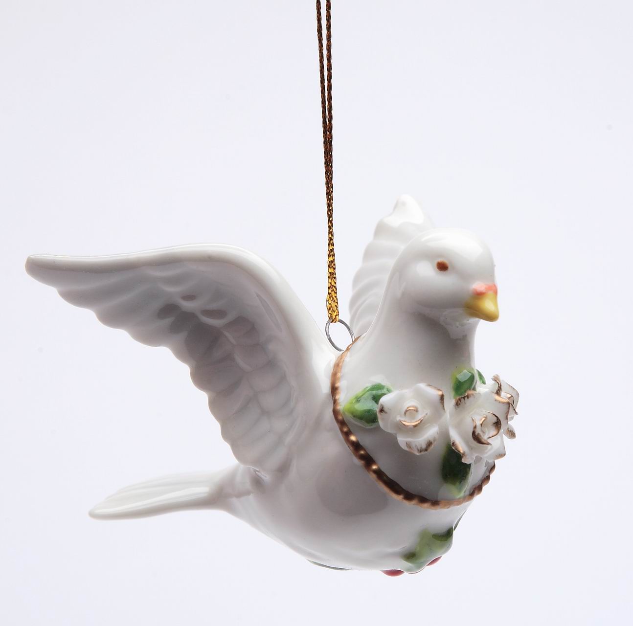 Ceramic Christmas Fantasia Dove Ornament, Home Décor, Gift for Her, Mom, Him, Dad, Christmas tree Décor, Wall Decor