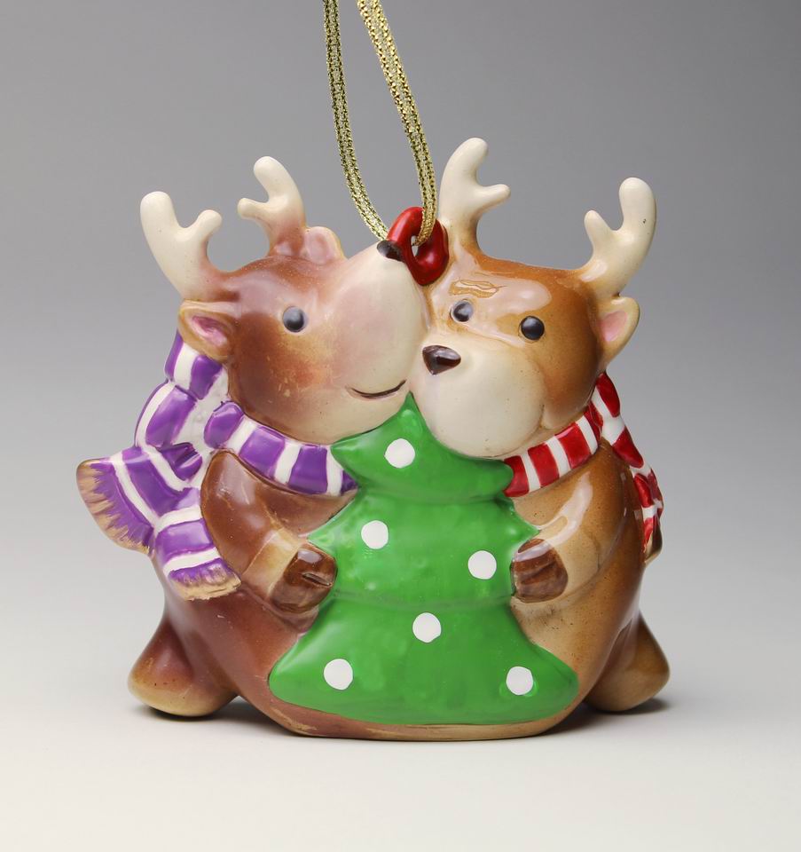 Ceramic Christmas Reindeers Ornament, Home Décor, Gift for Her, Gift for Mom, Kitchen Décor, Christmas Décor