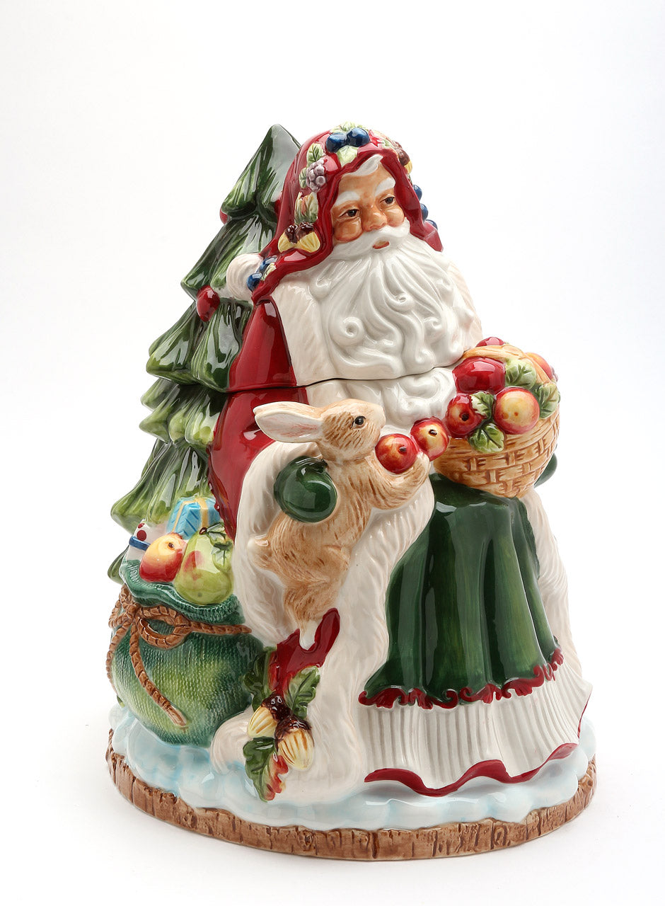 Ceramic Santa Fruitful Holiday Cookie Jar, Home Décor, Gift for Her, Gift for Mom, Kitchen Décor, Christmas Décor