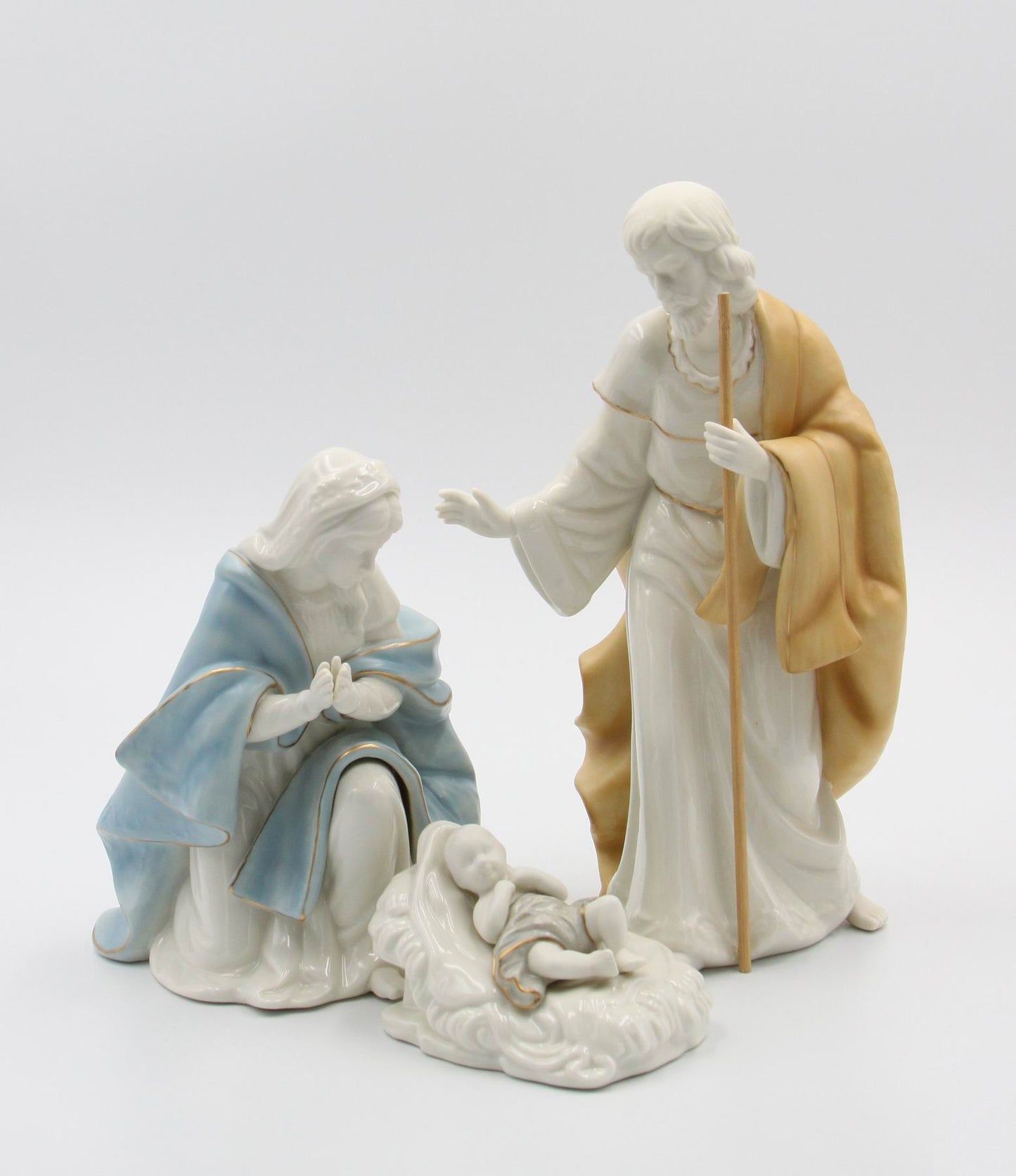 Porcelain Nativity Figurine Set Of 3, Home Décor, Religious Décor, Religious Gift, Church Décor, Baptism Gift