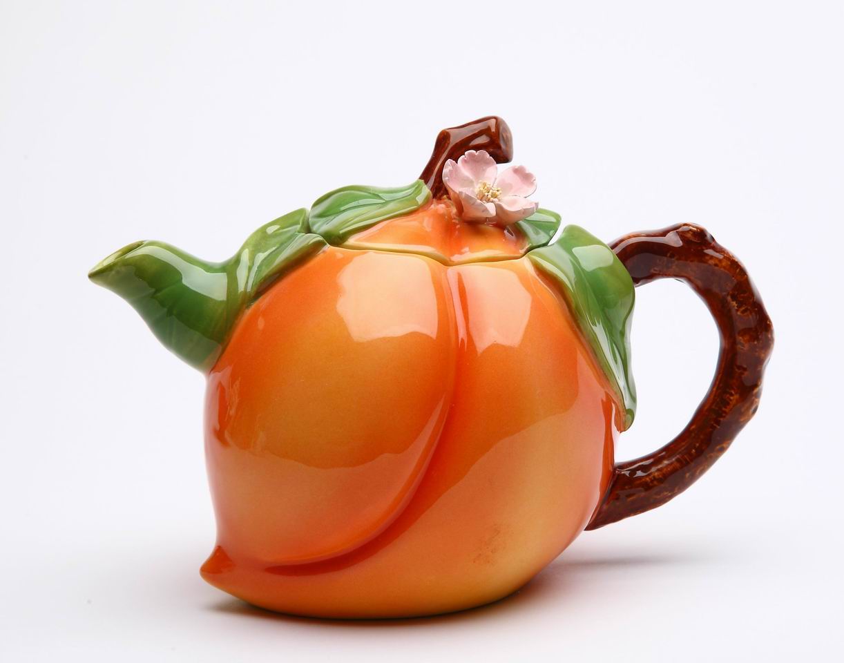 Peach Teapot - kevinsgiftshoppe