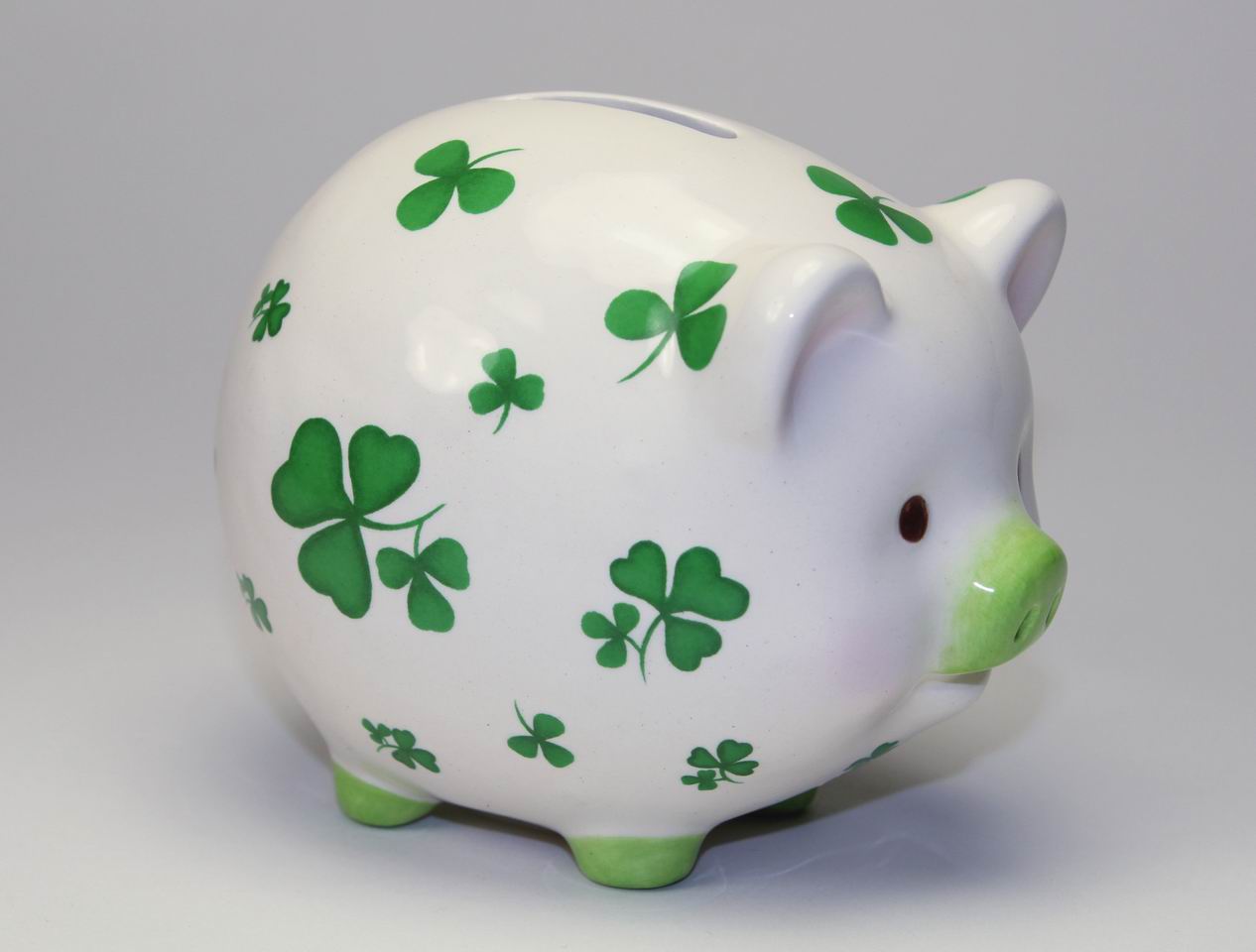 Shamrock Piggy Bank - kevinsgiftshoppe