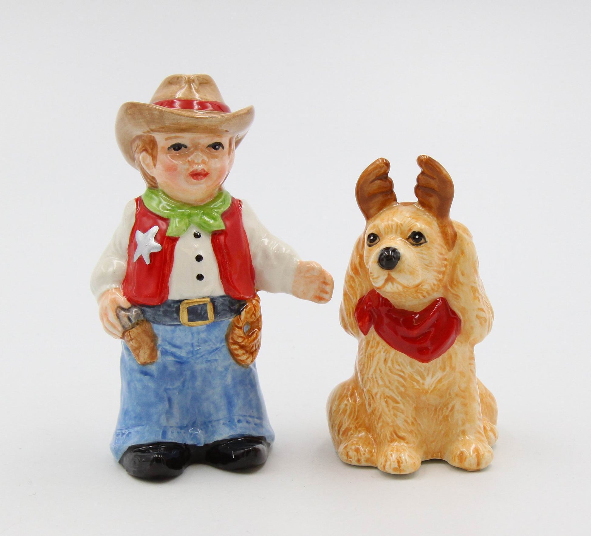 Cowboy With Dog Salt & Pepper - kevinsgiftshoppe